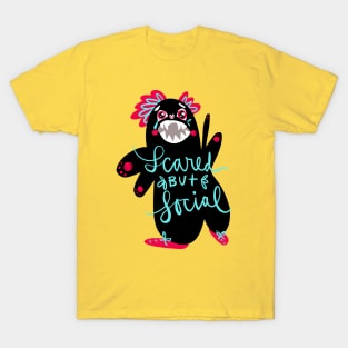 Scared But Social Monster: Weird Funny Awkward Creature T-Shirt